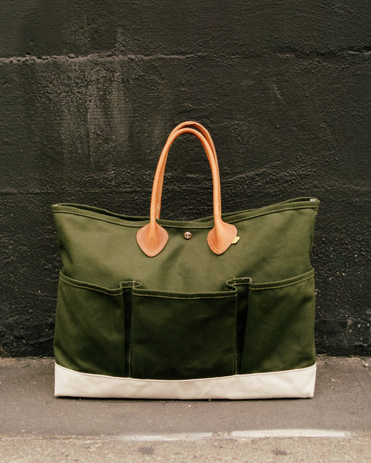 GOLIATH TOTE - LARGE - OLIVE & NATURAL